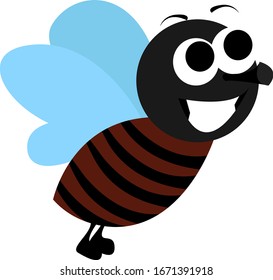 Flying fly, illustration, vector on white background.