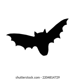 Flying fox night creatures illustration. Silhouettes of flying bats traditional Halloween symbols on white.