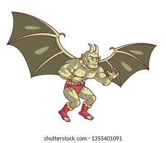 Flying Gargoyle Monster Cartoon