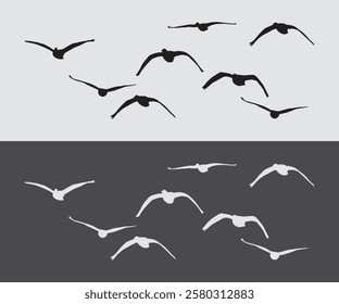 flying geese group vector art. free vector illustration