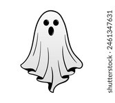 Flying ghost icon. Cute ghost icon. Flat style. Vector icon