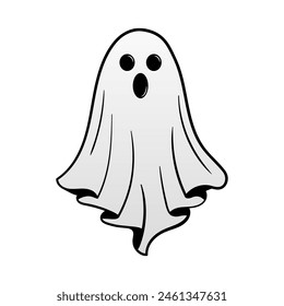 Flying ghost icon. Cute ghost icon. Flat style. Vector icon