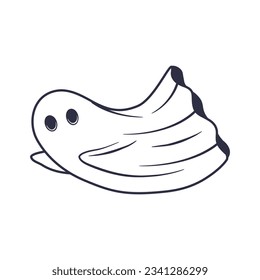 Flying Ghost logo, icon. Ghost isolated on white background. Vector illustration	