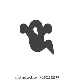 Flying ghost vector icon. filled flat sign for mobile concept and web design. Spooky ghost glyph icon. Symbol, logo illustration. Vector graphics