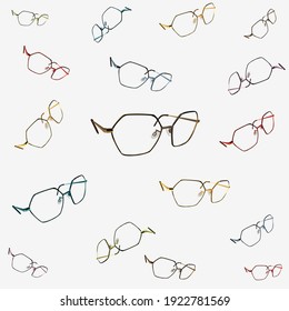 a lot of flying glasses