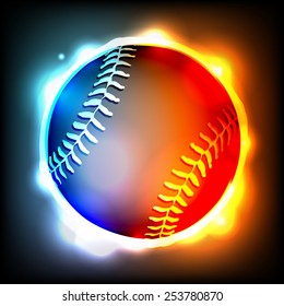 A flying glowing baseball illustration. Vector EPS 10. EPS file contains transparencies and a gradient mesh.