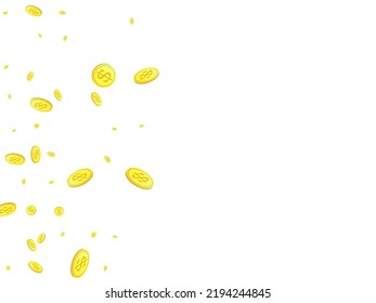 Flying gold coins vector illustration. Casino jackpot or win concept. Gold coins on white background. Applicable for gaming, gambling, jackpot illustration.