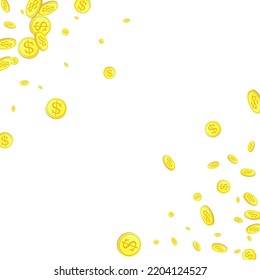 Flying gold coins vector illustration. Isolated on transparent background. Gold coins on white background. Applicable for gaming, gambling, jackpot illustration.