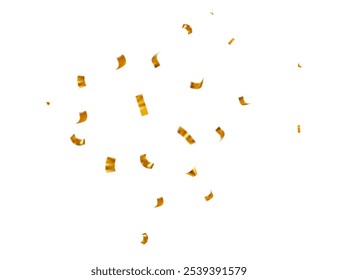 Flying ouro confetti tinsel. Decoração para festa de carnaval, evento de feriado, aniversário, Dia dos Namorados, Ano Novo, Natal, Cerimônia de casamento. Ilustração vetorial