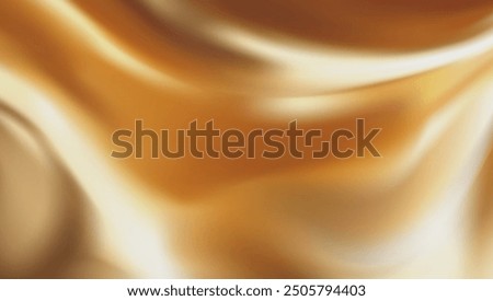 Flying gold silk textile fabric flag background. Smooth elegant golden Satin Isolated on white Background.Yellow flutters in the wind. mesh tool wes used 