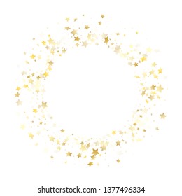Flying gold star sparkle vector with white background. Cosmic gold gradient christmas sparkles glitter geometric star pattern. New Year starburst magical elements.