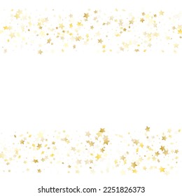 Fliegender, glänzender goldener Stern, Vektorgrafik mit weißem Hintergrund. Die goldene Goldgräberweihnacht strahlt ein geometrisches Sternmuster aus. Neujahrsstarbene Feuerwerk-Hintergrund.