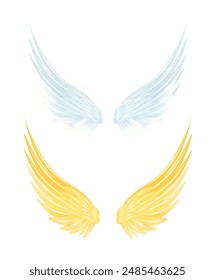 Flying with golden wings isolated on a white. 3D Vector