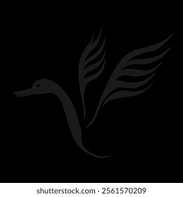 flying goose icon illustration without background