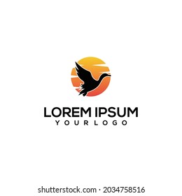 flying goose logo design illustration 