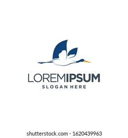 the flying goose logo design vector
