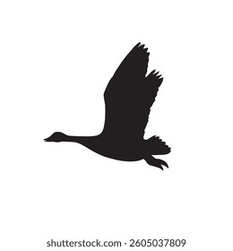 Flying Goose Silhouette, vector illustration