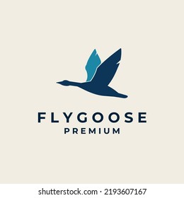 Flying Goose Vector Logo Template Design