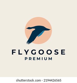 Flying Goose Vector Logo Template Design