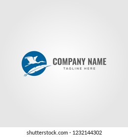 Flying Goose Writers Logo Design Template