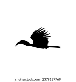 Flying Great Horn Bird Silhouette. Puede utilizarse para Ilustración de Arte, Gram de Logotipos, Sitio Web, Pictograma o Elemento de Diseño Gráfico. Ilustración vectorial