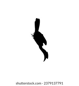 Flying Great Horn Bird Silhouette. Puede utilizarse para Ilustración de Arte, Gram de Logotipos, Sitio Web, Pictograma o Elemento de Diseño Gráfico. Ilustración vectorial