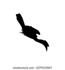 Flying Great Horn Bird Silhouette. Puede utilizarse para Ilustración de Arte, Gram de Logotipos, Sitio Web, Pictograma o Elemento de Diseño Gráfico. Ilustración vectorial