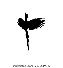 Flying Great Horn Bird Silhouette. Puede utilizarse para Ilustración de Arte, Gram de Logotipos, Sitio Web, Pictograma o Elemento de Diseño Gráfico. Ilustración vectorial