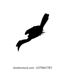 Flying Great Horn Bird Silhouette. Puede utilizarse para Ilustración de Arte, Gram de Logotipos, Sitio Web, Pictograma o Elemento de Diseño Gráfico. Ilustración vectorial