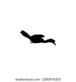 Flying Great Horn Bird Silhouette. Puede utilizarse para Ilustración de Arte, Gram de Logotipos, Sitio Web, Pictograma o Elemento de Diseño Gráfico. Ilustración vectorial