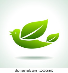 flying green bird, save green