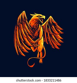 flying griffin Monster Vector Illustration