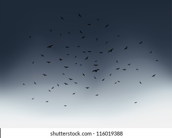 Flying Gulls. Vector background illustration