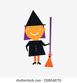 
Flying Halloween witch on a broom