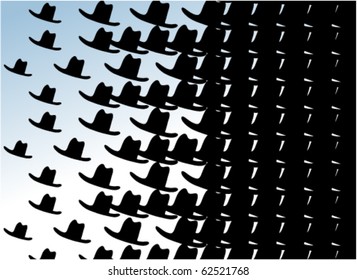 Flying Hats In That Semi-abstract Illustration Made In Escher Style