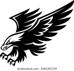 Flying Hawk Eagle Vector Illustration