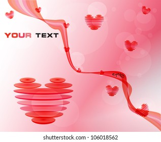 flying heart abstract pink background. Vector illustration EPS10
