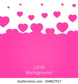Flying heart background. Love vector illustration. Valentine day