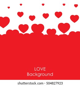 Flying heart background. Love vector illustration. Valentine day