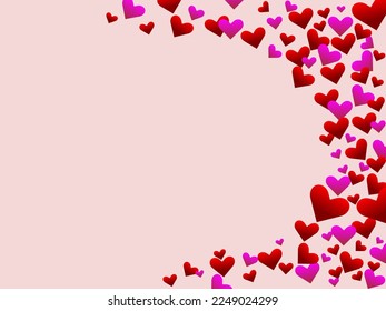 
Flying heart background valentines day with hearts vector illustration