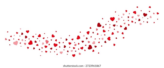 Fondo de confeti de corazón volador con espacio de copia