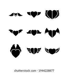flying heart icon or logo isolated sign symbol vector illustration - Collection of high quality black style vector icons
