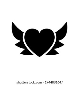 flying heart icon or logo isolated sign symbol vector illustration - high quality black style vector icons
