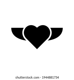 flying heart icon or logo isolated sign symbol vector illustration - high quality black style vector icons
