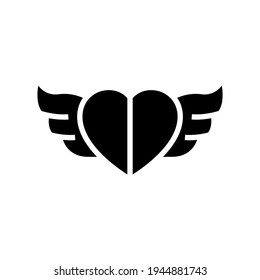 flying heart icon or logo isolated sign symbol vector illustration - high quality black style vector icons
