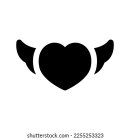 Flying Heart Icon Vector Symbol Design Illustration