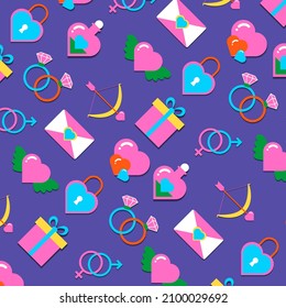 Flying heart shaped paper elements on pink background. love vector symbol for Happy Women's, Mother, Valentine's Day, birthday greeting card design.
