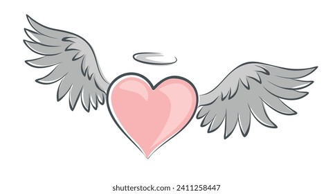 The flying heart symbol with wings.
