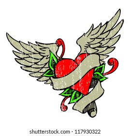 Flying Heart Tattoo