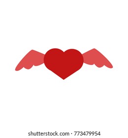 Flying heart vector